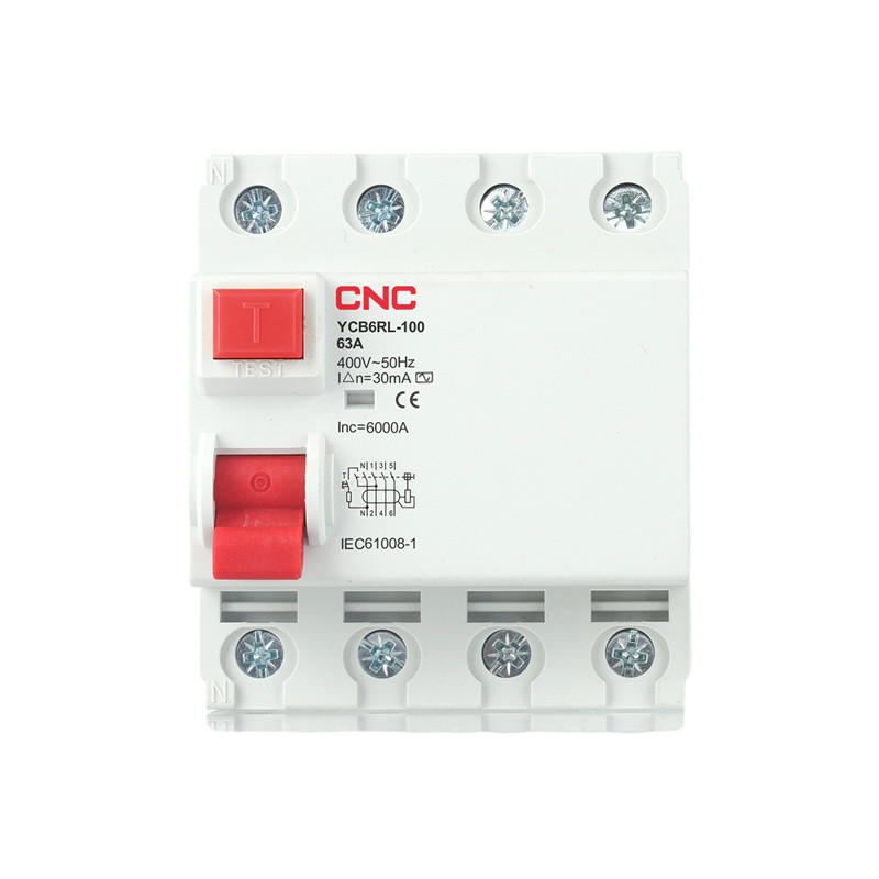 Диференціальне реле ПЗВ YCB9RL-100, 100А, 3P+N, 6кА, 30мА, CNC