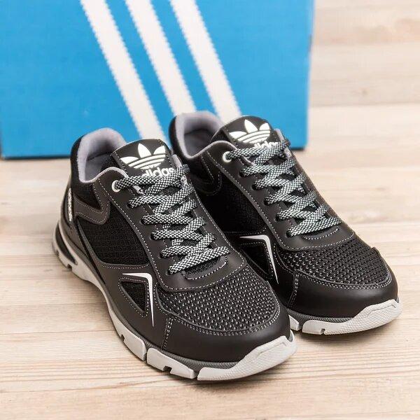 Мужские кроссовки Adidas, мужские кожаные кроссовки сетка, мужская ...