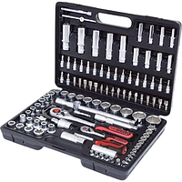 Универсальный набор инструментов Swiss Kraft 108 предметов, набор головок с трещотками, ключи, вес 6,5 кг