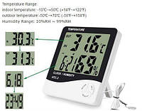 Часы Термометр Гигрометр с выносным датчиком HTC-2, SL1, Хорошее качество, гигрометр, метеостанция домашняя,