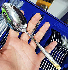 Набір столових приборів Bachmayer BM-7258 із 72 предмети у подарунковій валізі на 12 персон ложки, виделки (вилки), ножі, фото 2