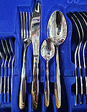 Набір столових приборів Bachmayer BM-7258 із 72 предмети у подарунковій валізі на 12 персон ложки, виделки (вилки), ножі, фото 3