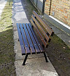 Дубова лавка зі спинкою для кладовища, 1,2 м, фото 2