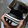 Чоловічі кросівки Adidas ZX 500 RM Black White Адідас ЗХ чорно-білі замшеві весна літо, фото 6