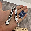 Срібний широкий чоловічий браслет 50 г плетіння плоский бісмарк 925 проба, фото 5