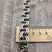 Срібний широкий чоловічий браслет 50 г плетіння плоский бісмарк 925 проба, фото 3