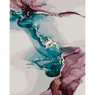 KMSY6795 Картина за номерами Акварельна абстракція Strateg з лаком і рівнем розміром 40х50 см, фото 1