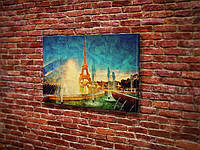 Картина в гостиную спальню для интерьера Винтажая Эйфелева башня KIL Art 81x54 см 834 DR, код: 7448135