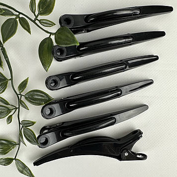 Затискачі-дельфіни для волосся Hots Professional Chengye, чорні 6 шт (CN608066-BL)