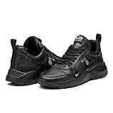 Розміри 40,41,42,44 Якісні чоловічі кросівки Nike з натуральної шкіри model- 015/1 ,чорні, фото 5