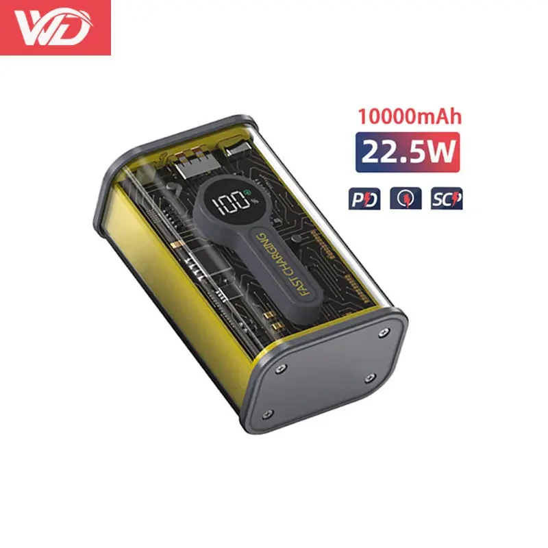Міні Павербанк 22,5W швидкої зарядки 10000 mAh Power Bank USB PD 3.0 QC 3.0 Quick Charge Іноваційний Зовнішній акумулятор, фото 1