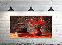 Картина на холсте на стену для интерьера/спальни/офиса DK Маки и утюг 50х100 см (DKP50100-c662)