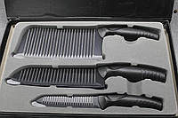 Набор кухонных ножей с ребристой поверхностью и эргономичными ручками 3 предмета