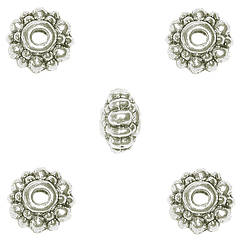 Набір 5 шт Намистини Роздільники 8 мм, Колір Срібло, Фурнітура на Біжутерію для Намиста Бус Браслетів Кольє