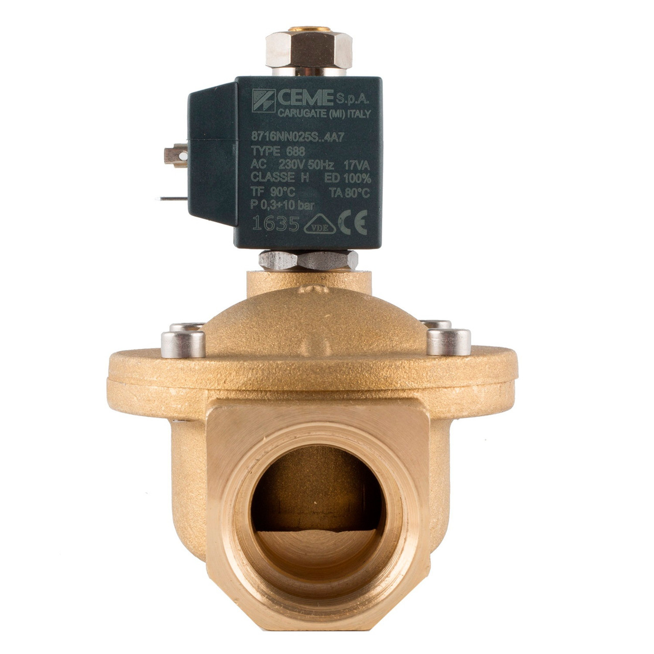 Клапан 1", нормально відкритий, 8716 NBR 230V 50 Hz, електромагнітний соленоїдний, CEME, Італія