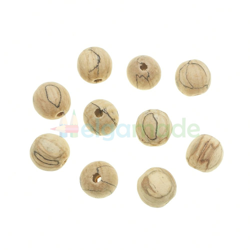 Намистини дерев'яні 20 мм, яблуня МАРМУР (з темними лініями), 1 шт, фото 1