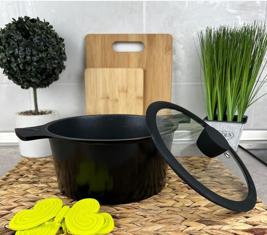 Кастрюля RINGEL Zitrone Black 4.2 L (RG-2108-24/1 BL), фото 1