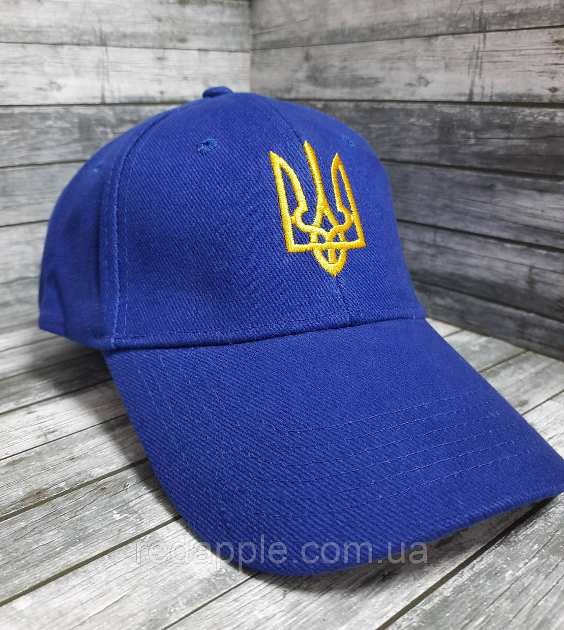 Кепка з жовтим тризубом, синя (волошкова), фото 1