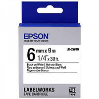 Лента Epson LK2WBN принтеров LW-300/400/400VP/700 Std Blk/Wht 6mm/9m