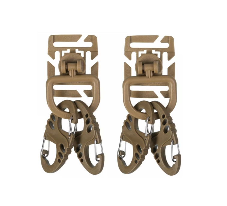 Набір D-подібних кілець і S-подібних гачків Mil-Tec Ultimate DURAFLEX MOLLE D-RING S-HOOK coyote 13457605, фото 1