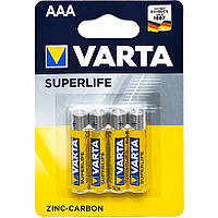 Батарейки пальчиковые R03 Varta Superlife ZcCb AАA 676187 в упаковке 4 шт