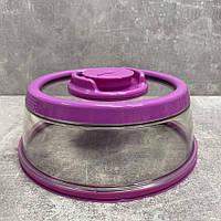 Вакуумна багаторазова кришка Vacuum Food Sealer 19 см A-Plus 0165 прозоро-рожева