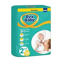 Подгузники Evy Baby Mini 2 (3-6 кг), 58 шт.