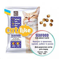 Сухий корм Cat like Seafood для котів з креветкою, куркою, рибою та рисом 10 кг