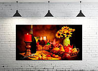 Картина на холсте на стену для интерьера/спальни/офиса DK Натюрморт 50х100 см (DKP50100-c466)