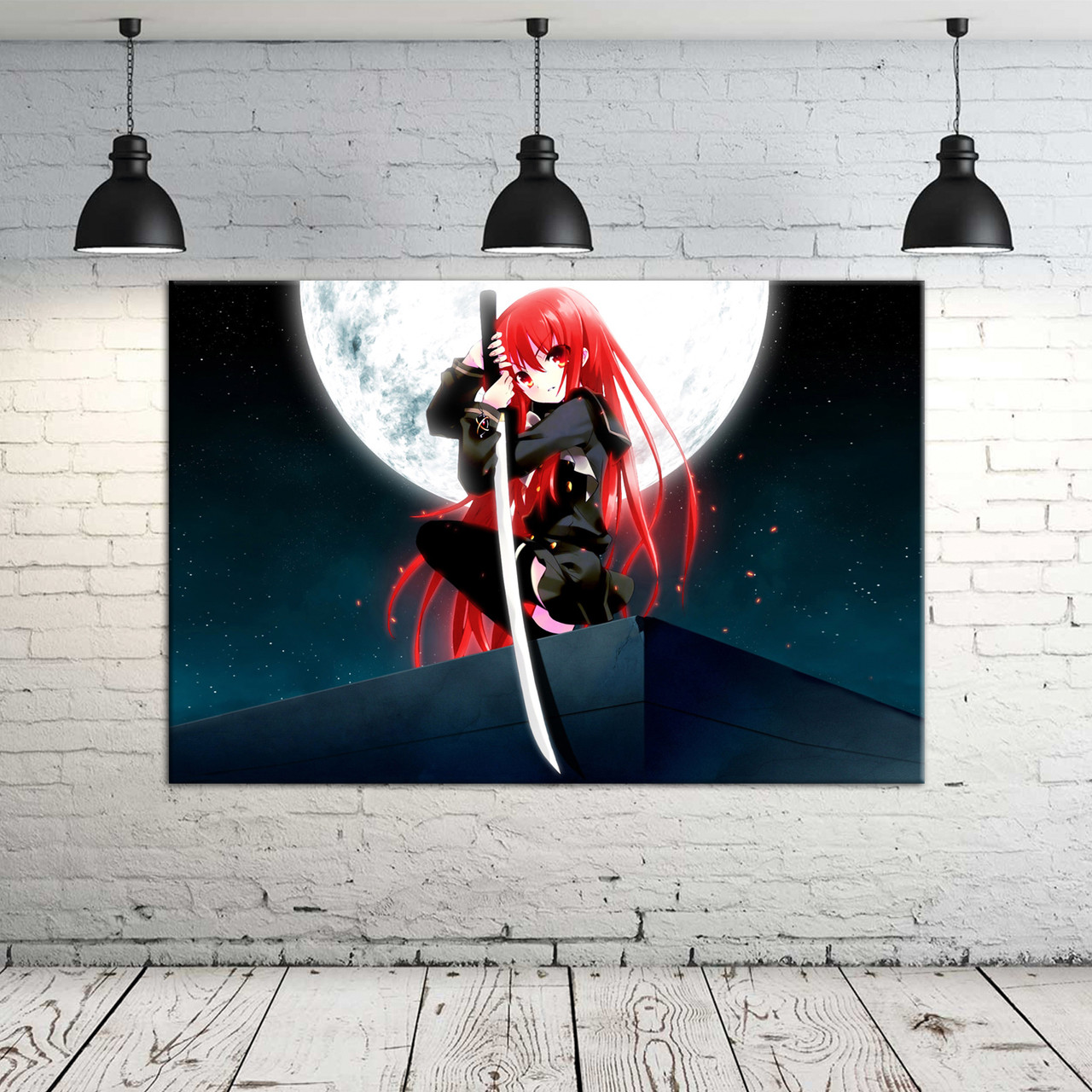 Яскрава картина інтер'єрна на полотні на стіну аніме Вогнеока Сяна, Shakugan no Shana., фото 1