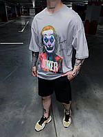 Пушечная оверсайз футболка Joker в сером цвете