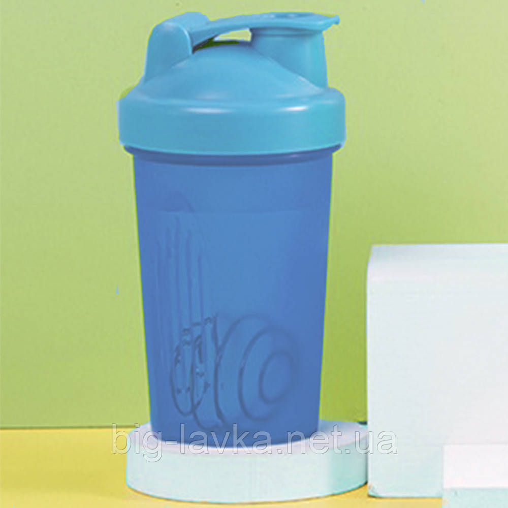 Шейкер спортивний 400 мл Пляшка для змішування 400 мл спортивна  Блакитний, фото 1