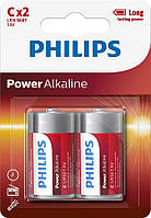Philips Батарейка Power Alkaline щелочная C(LR14) блистер, 2 шт Baumar - Порадуй Себя