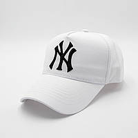 Удобная бейсболка New York белая, кепка на лето унисекс (57-58р.) NY, бейс регулировкой размера Нью Йорк