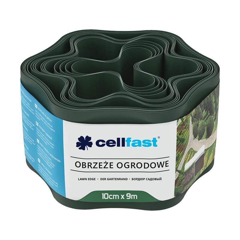 Cellfast Стрічка газонна, бордюрна, хвиляста, 10см x 9м, темно-зелена  Baumar - Порадуй Себе