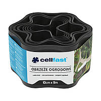 Cellfast Стрічка газонна, бордюрна, хвиляста, 10см x 9м, чорна Baumar - Порадуй Себе