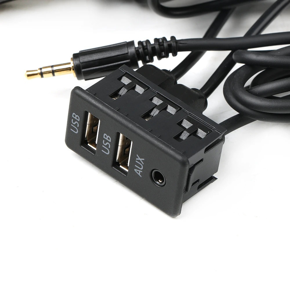 AUX + 2 USB порт подовжувач в автомобіль для панелі приладів [довжина 1,5 м.]