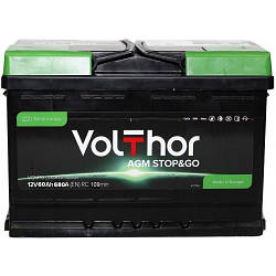 Акумулятор автомобільний VolThor 6СТ-60 Азе AGM Stop&Go