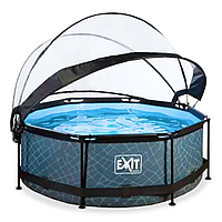 Круглый каркасный бассейн Exit Toys (300 х 76 см) камень, с куполом и фильтр-насосом