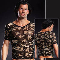 Футболка камуфляжная мужская цвета хаки Blue Line Pro Mesh V Neck Tee Camouflage размеры S M Папайя