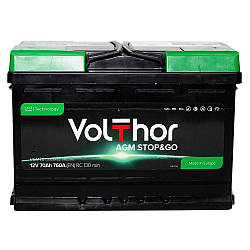 Акумулятор автомобільний VolThor 6СТ-70 АЗЕ AGM Stop&Go