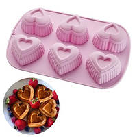 Силіконова форма для випічки кексів "Серце" YH-512 арт. 822-15A-13