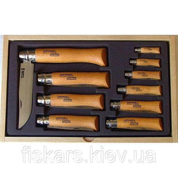 Набір ножів Opinel Classic Carbone у відкритому кейсі (183104)
