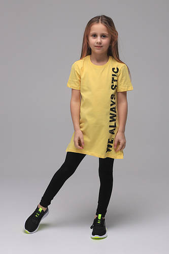 Купить Туника для девочки с принтом 2396 ADK 128 см Желтый ...