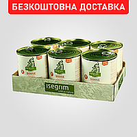 Упаковка консервированного корма ISEGRIM Goose для собак, Гусь с бататом, 800 г (6 банок)