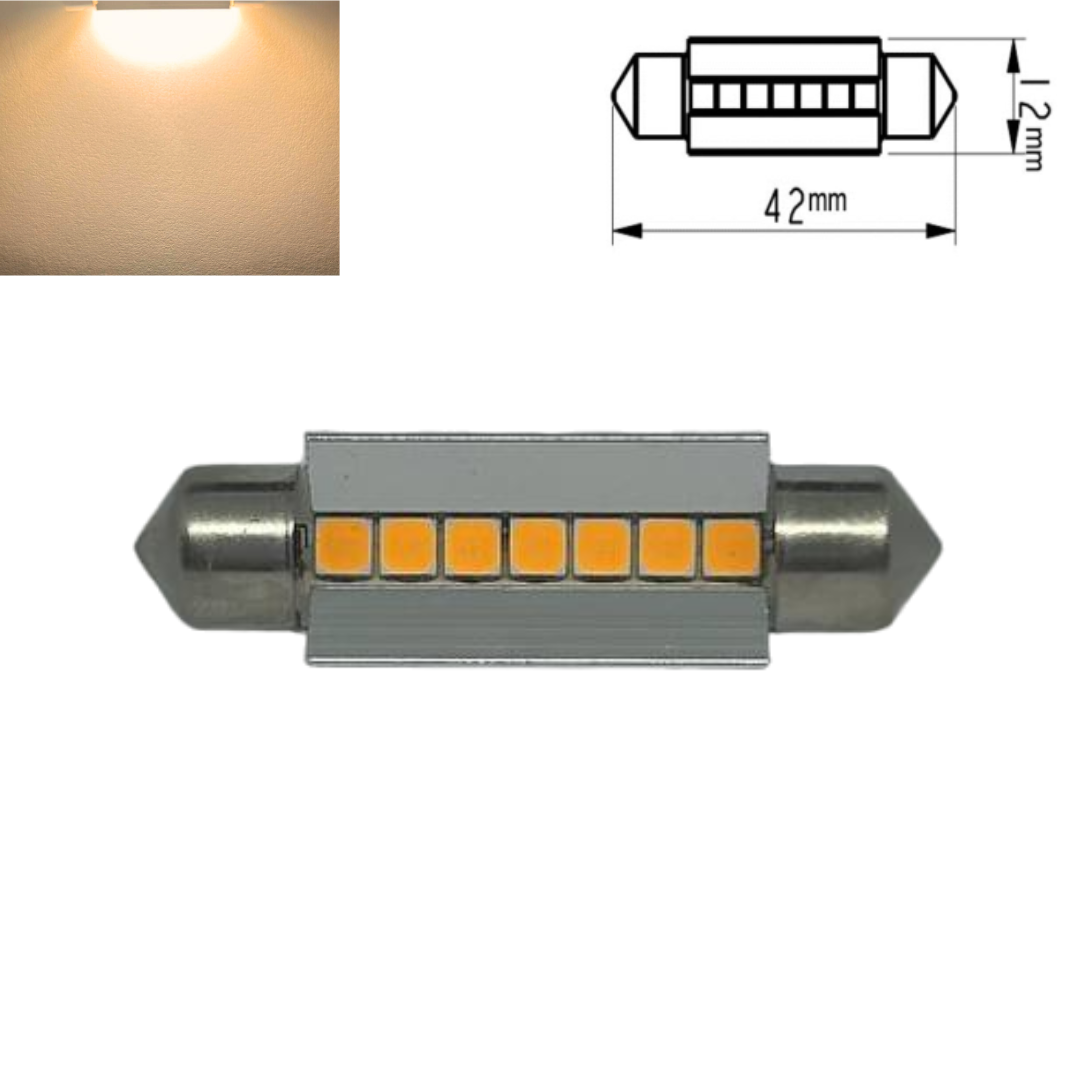 LED-автолампа BSmart C5W 42 мм SMD3030 Canbus обманка теплий білий галоген