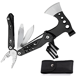 Туристичний мультитул-сокира 15в1, Knife Ax-e Ham-me Camping / Мультиінструмент похідний