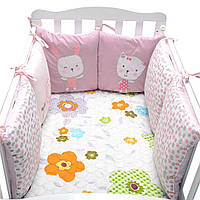 Комплект бампер в кроватку кролик детское постельное белье