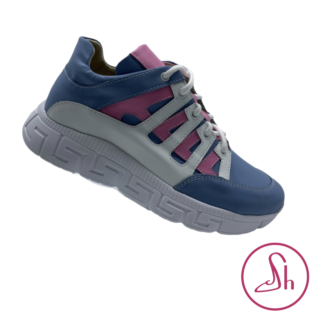 Кросівки жіночі в стилі LV з блакитної шкіри “Style Shoes”