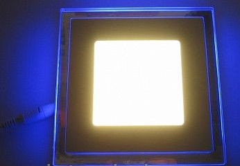 LED панель Lemanso 12+4W з синьою посведкой 4500K квадрат / LM501